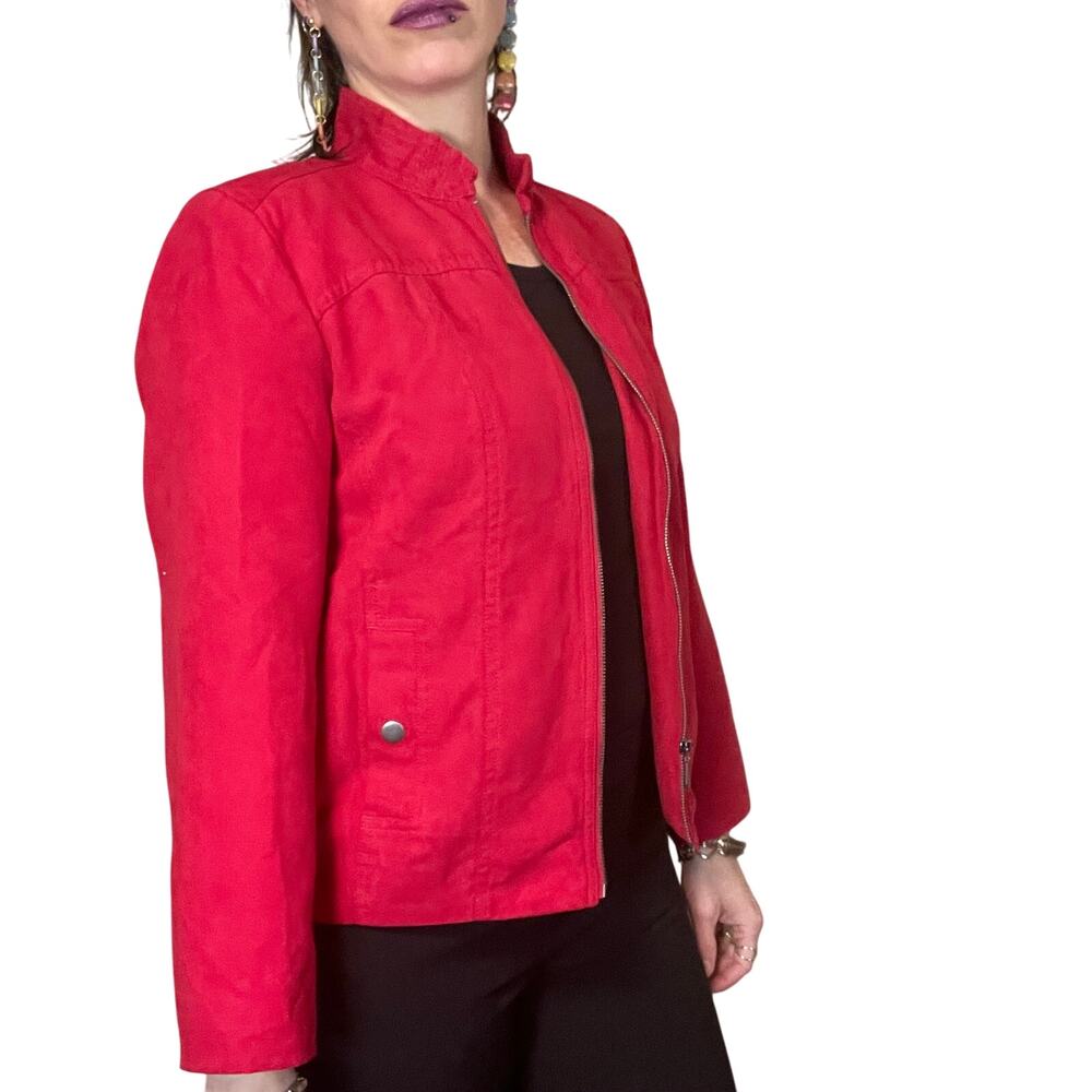 Red Suede Jacket - Vintage Studio Works - Excellent Condition (Women's 8 Petite)